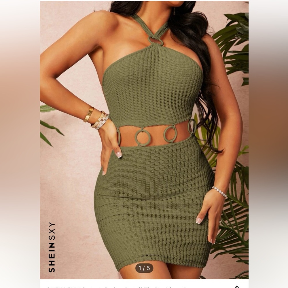 Shein green vacay dress